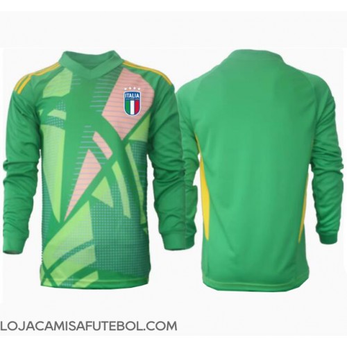 Camisa de Futebol Itália Goleiro Equipamento Secundário Europeu 2024 Manga Comprida